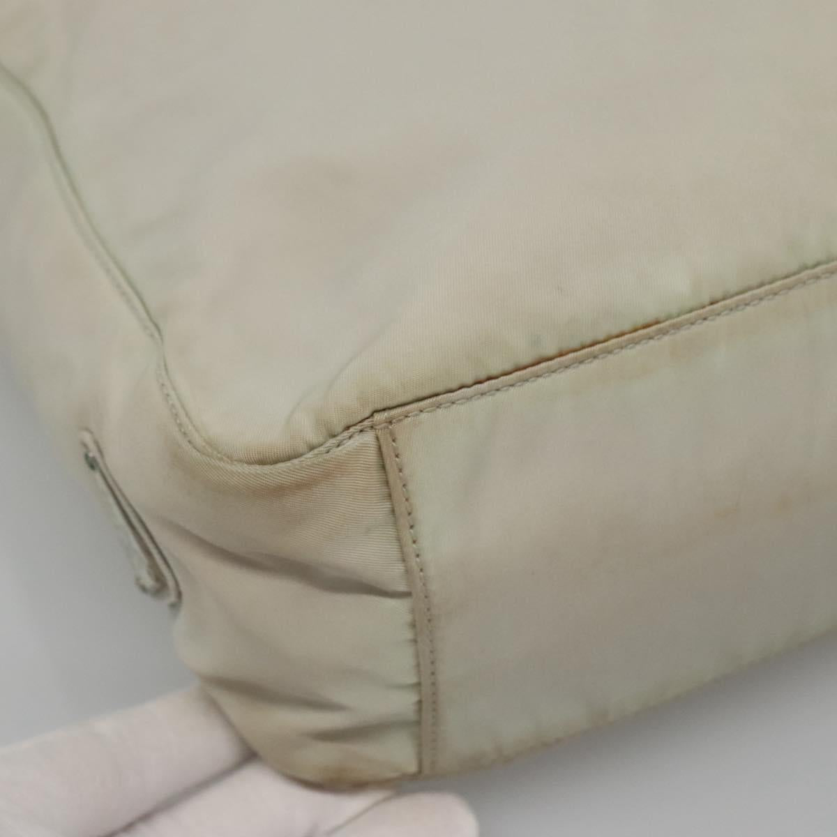 PRADA Hand Bag Nylon White Auth bs26886