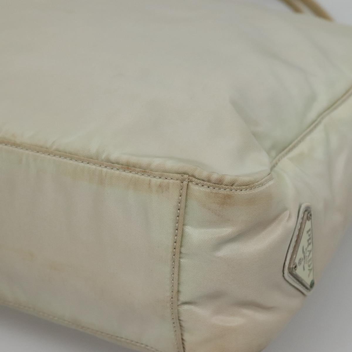 PRADA Hand Bag Nylon White Auth bs26886