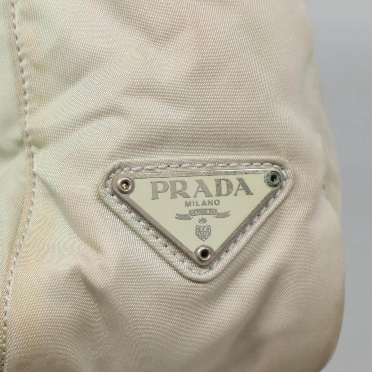 PRADA Hand Bag Nylon White Auth bs26886