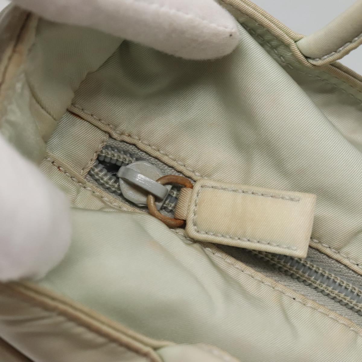 PRADA Hand Bag Nylon White Auth bs26886