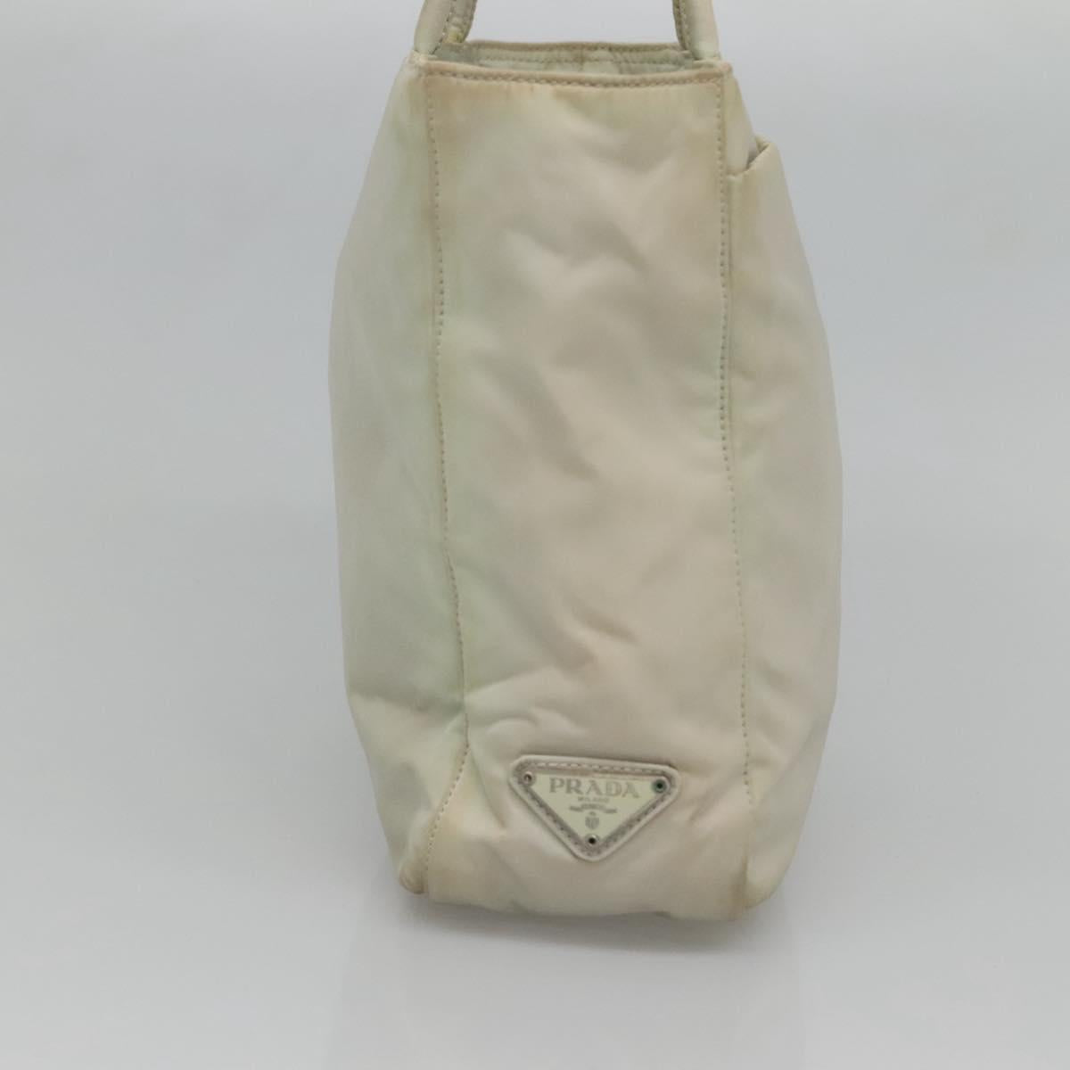 PRADA Hand Bag Nylon White Auth bs26886