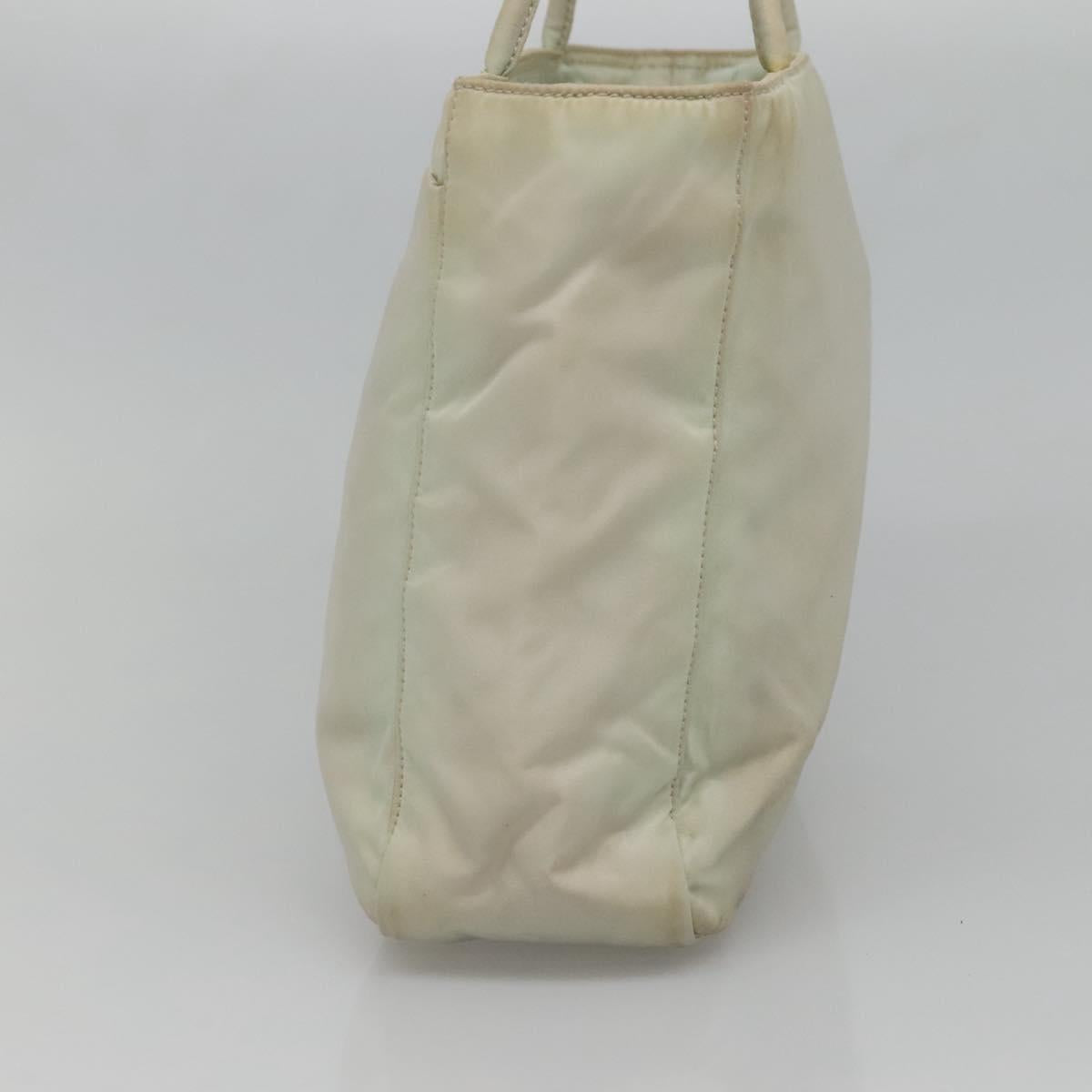 PRADA Hand Bag Nylon White Auth bs26886