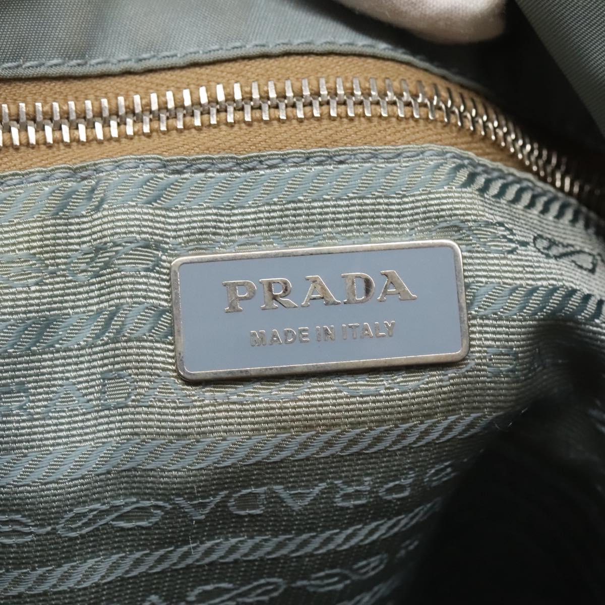 PRADA Shoulder Bag Nylon Light Blue Silver Auth bs26887