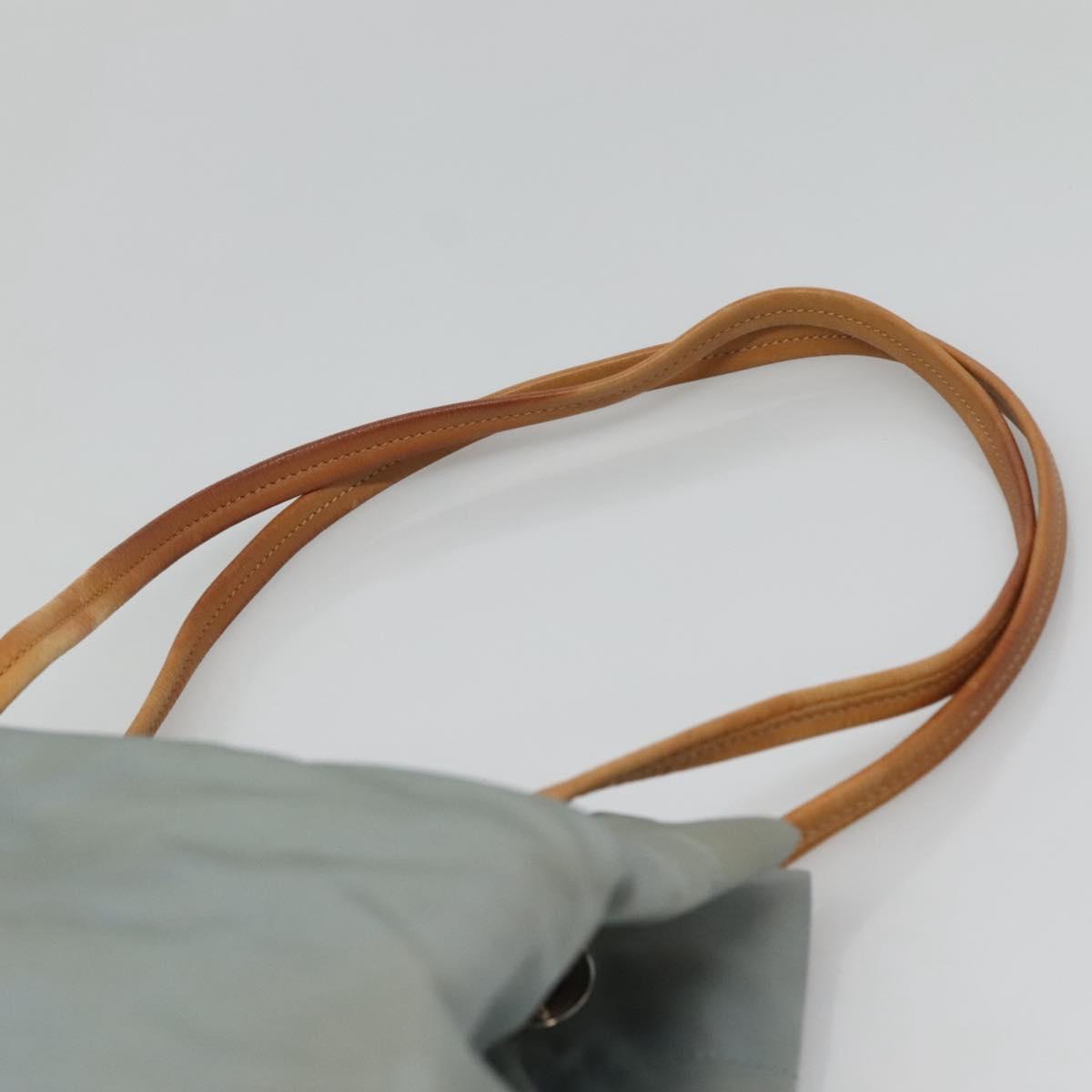 PRADA Shoulder Bag Nylon Light Blue Silver Auth bs26887