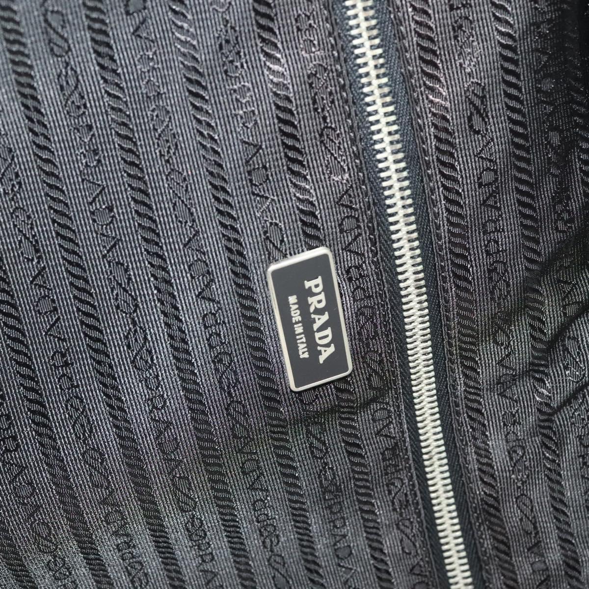 PRADA Carry Case Suitcase Nylon Leather Black Silver Auth bs26888