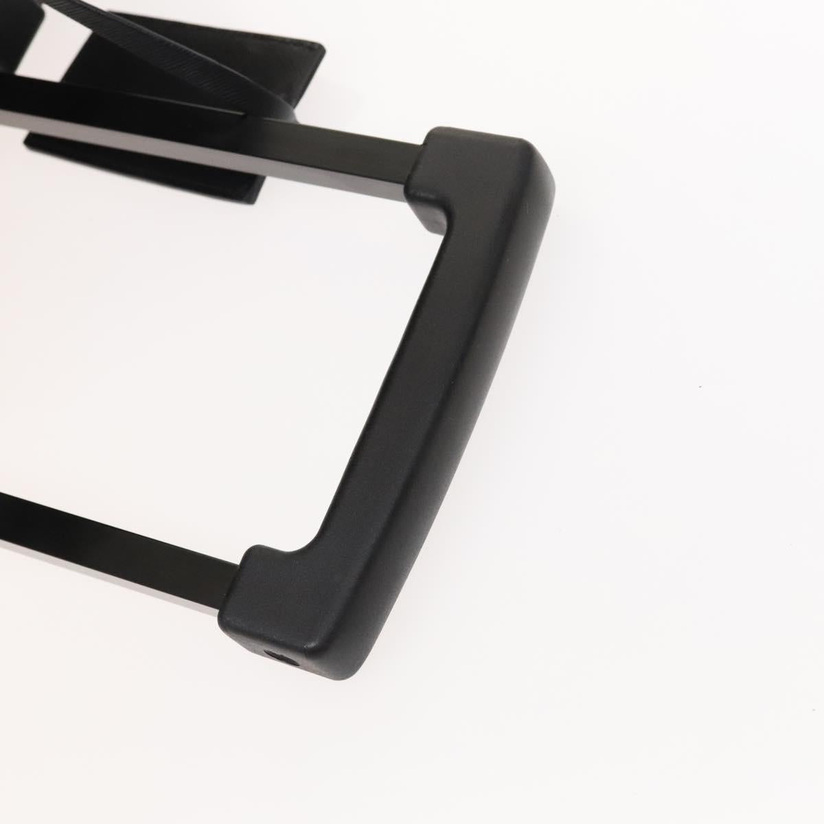 PRADA Carry Case Suitcase Nylon Leather Black Silver Auth bs26888