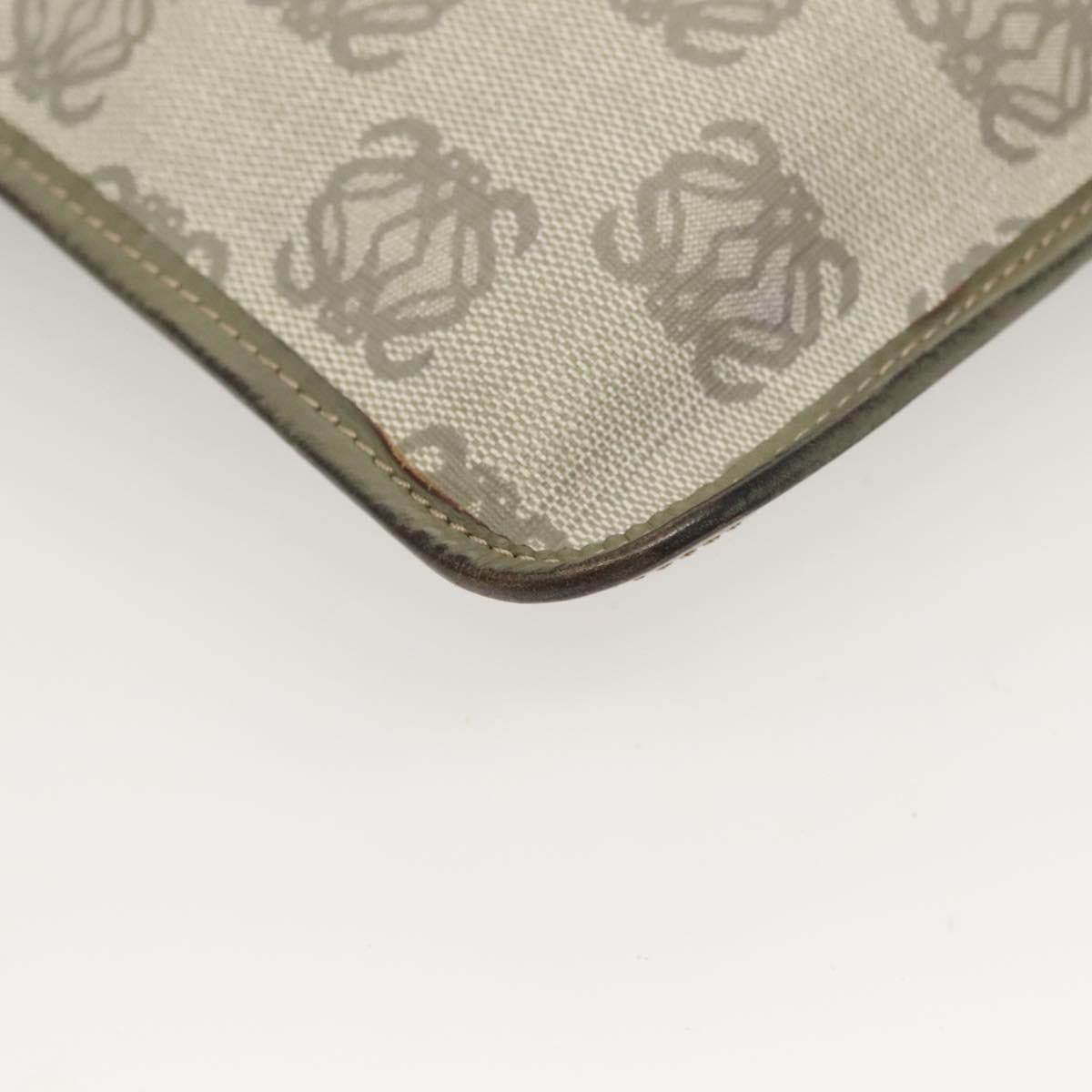 LOEWE Anagram Shoulder Bag PVC Gray Gold Auth bs26893