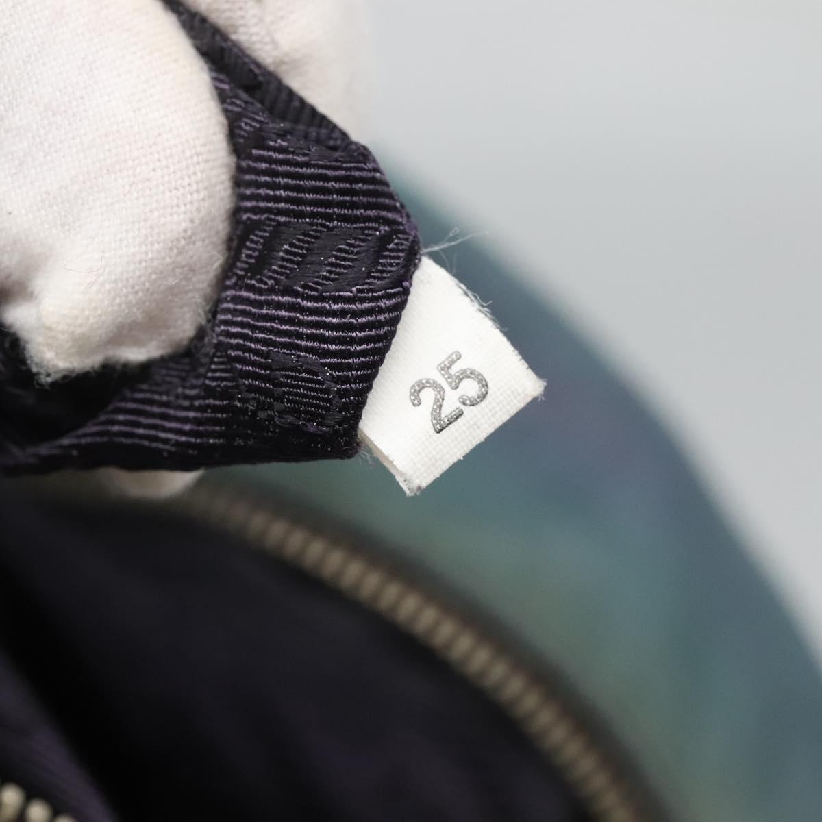 PRADA Tote Bag Nylon Turquoise Blue Silver Auth bs26897