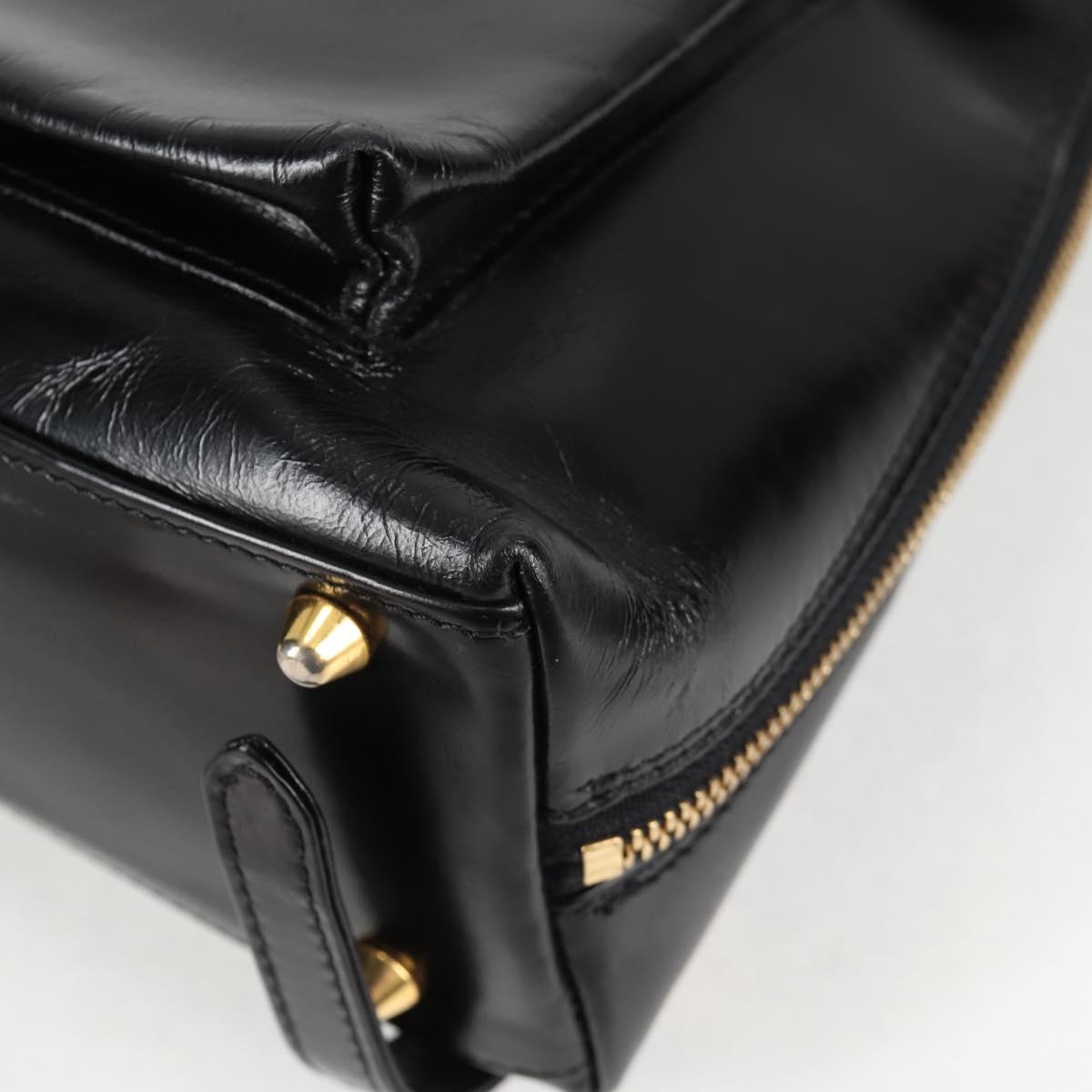 Gianni Versace Backpack Enamel Black Gold Auth bs26902