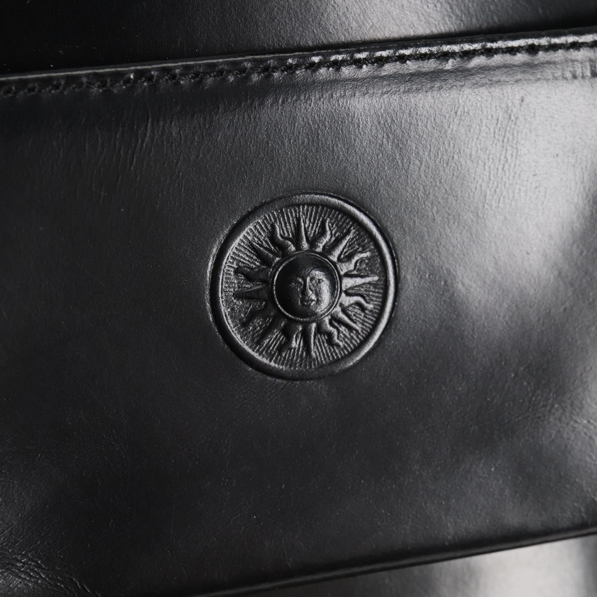 Gianni Versace Backpack Enamel Black Gold Auth bs26902