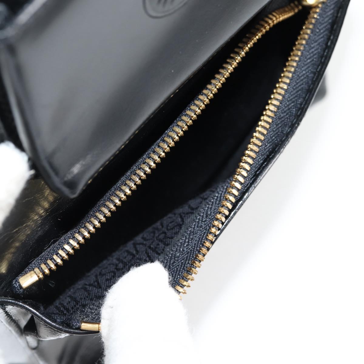 Gianni Versace Backpack Enamel Black Gold Auth bs26902