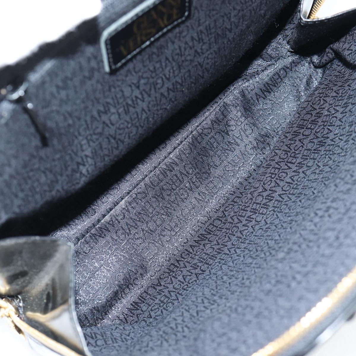 Gianni Versace Backpack Enamel Black Gold Auth bs26902