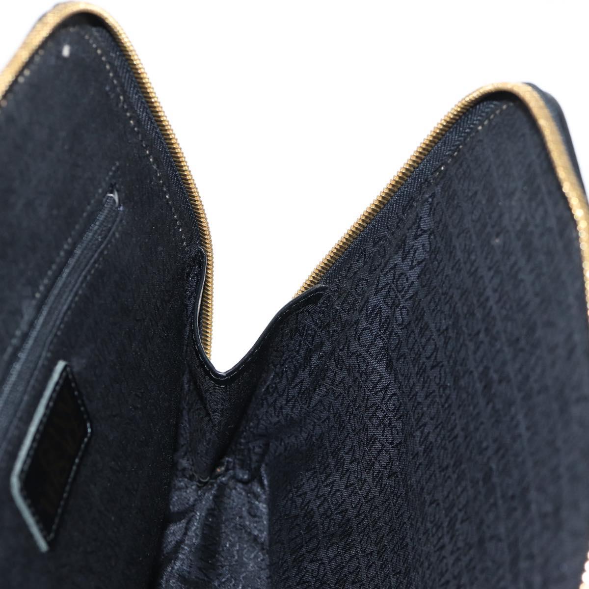 Gianni Versace Backpack Enamel Black Gold Auth bs26902