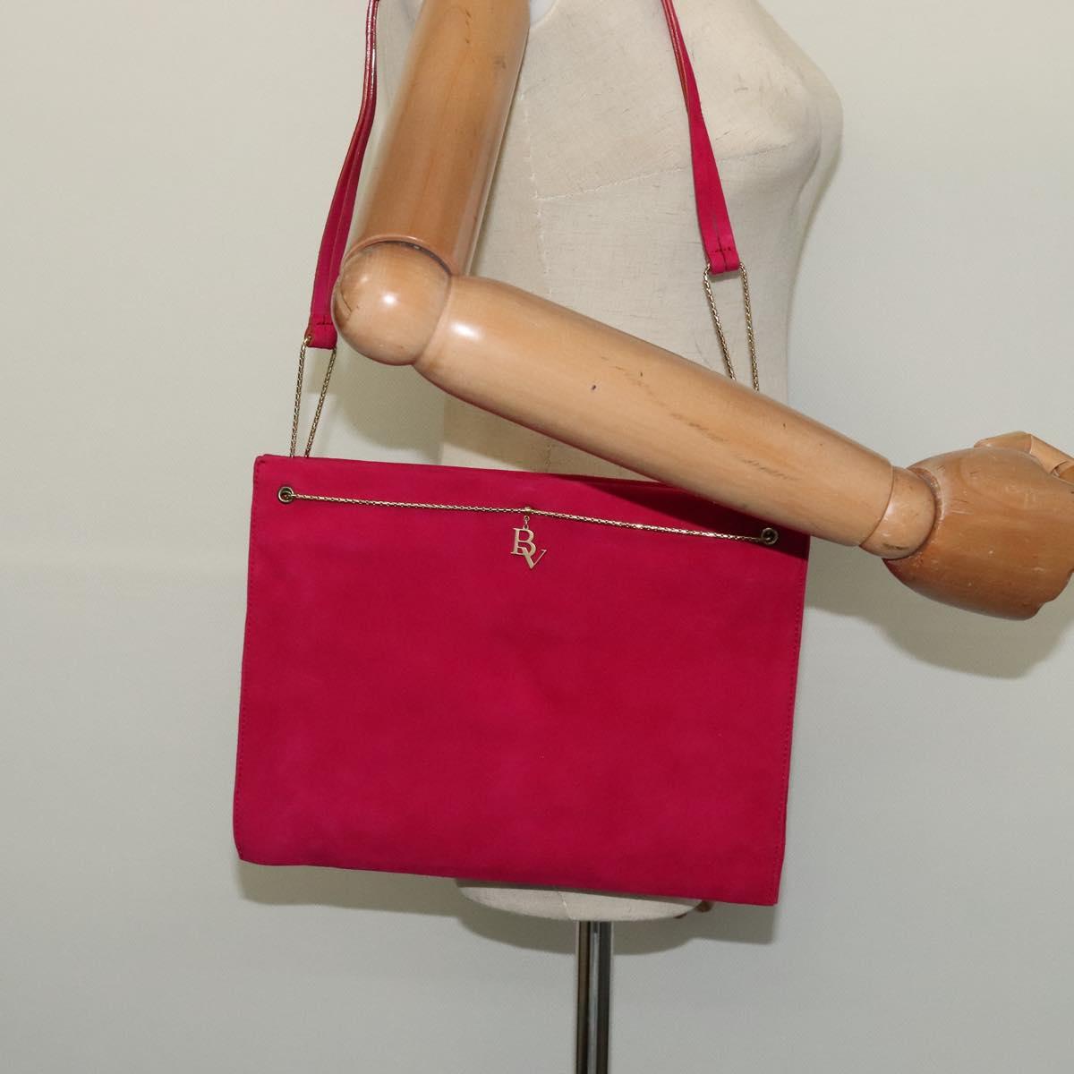 BOTTEGA VENETA Shoulder Bag Suede Pink Gold Auth bs26909