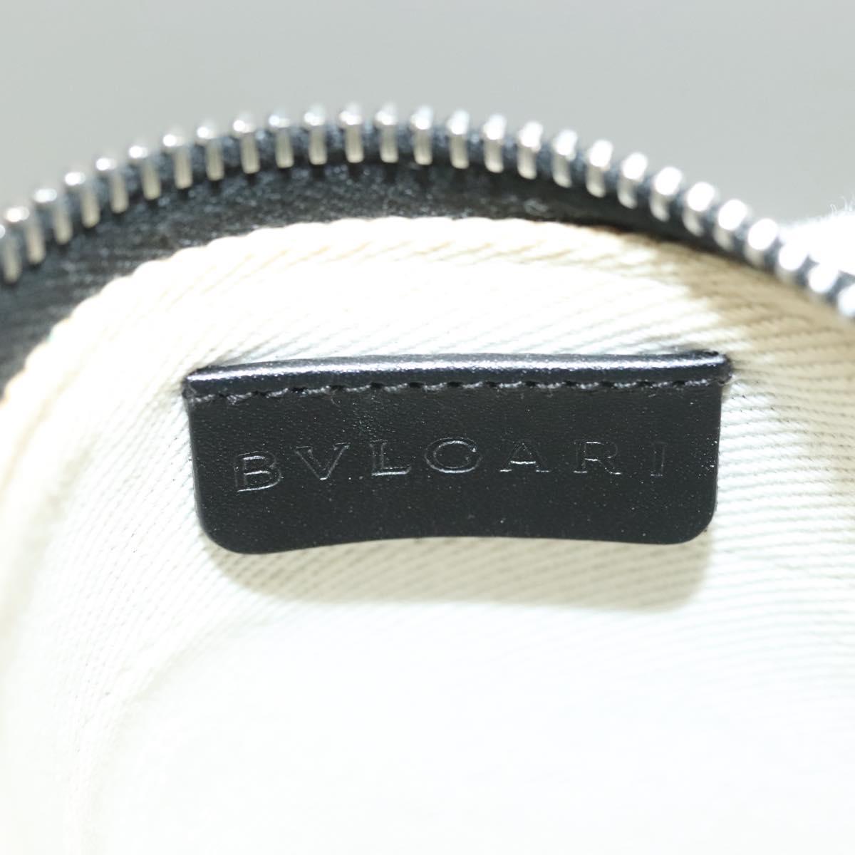 BVLGARI Logo Mania Shoulder Bag Canvas Blue Silver Auth bs26910
