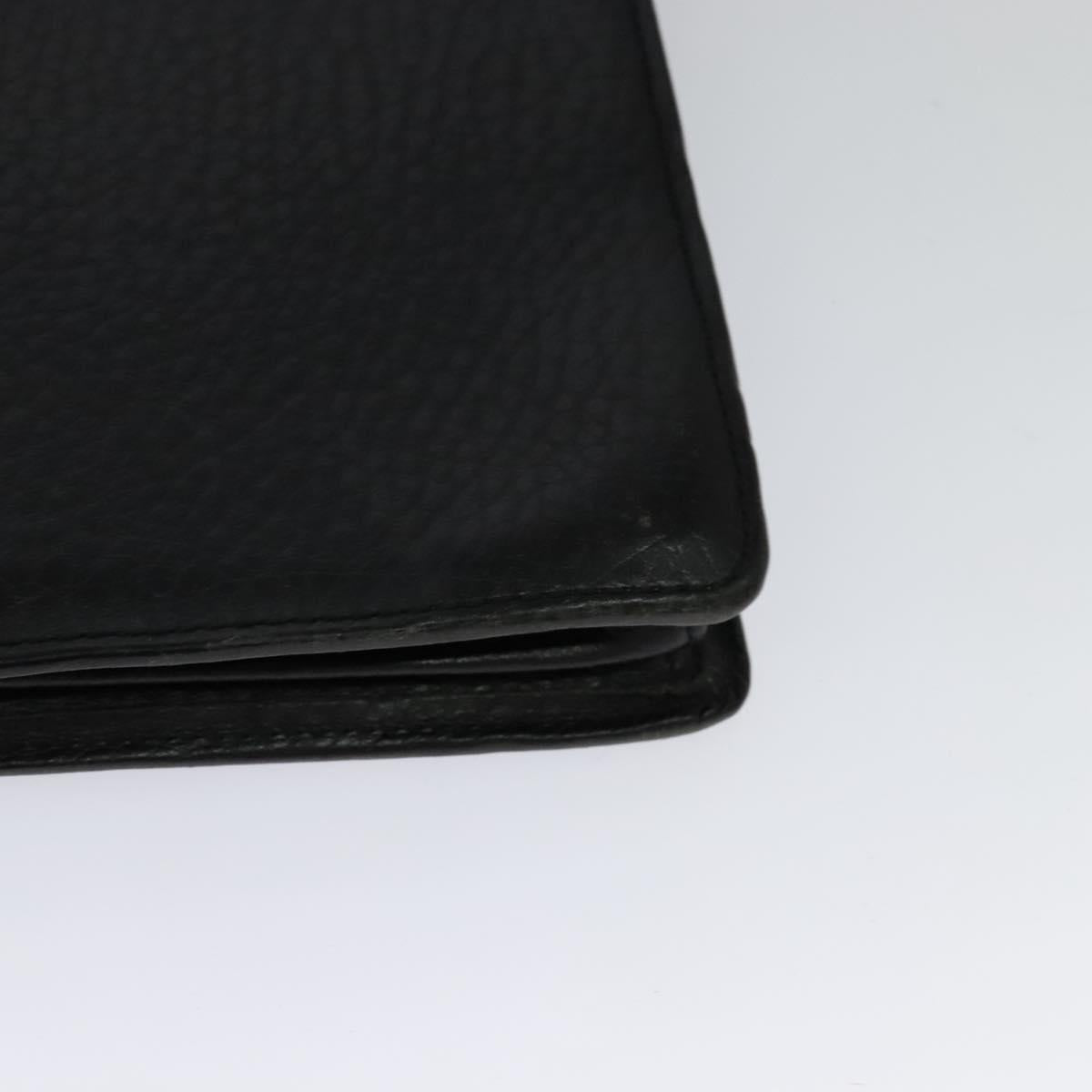 Burberrys Business Bag Leather Black Gold Auth bs26949