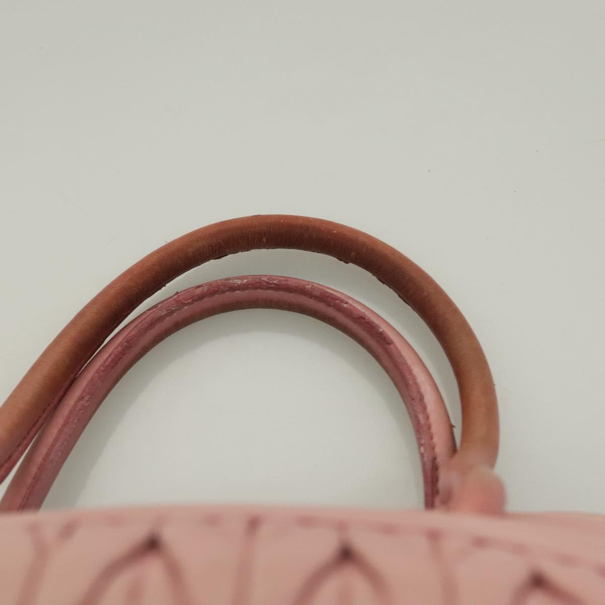 Miu Miu Matelasse Hand Bag Leather Pink Gold Auth bs26980