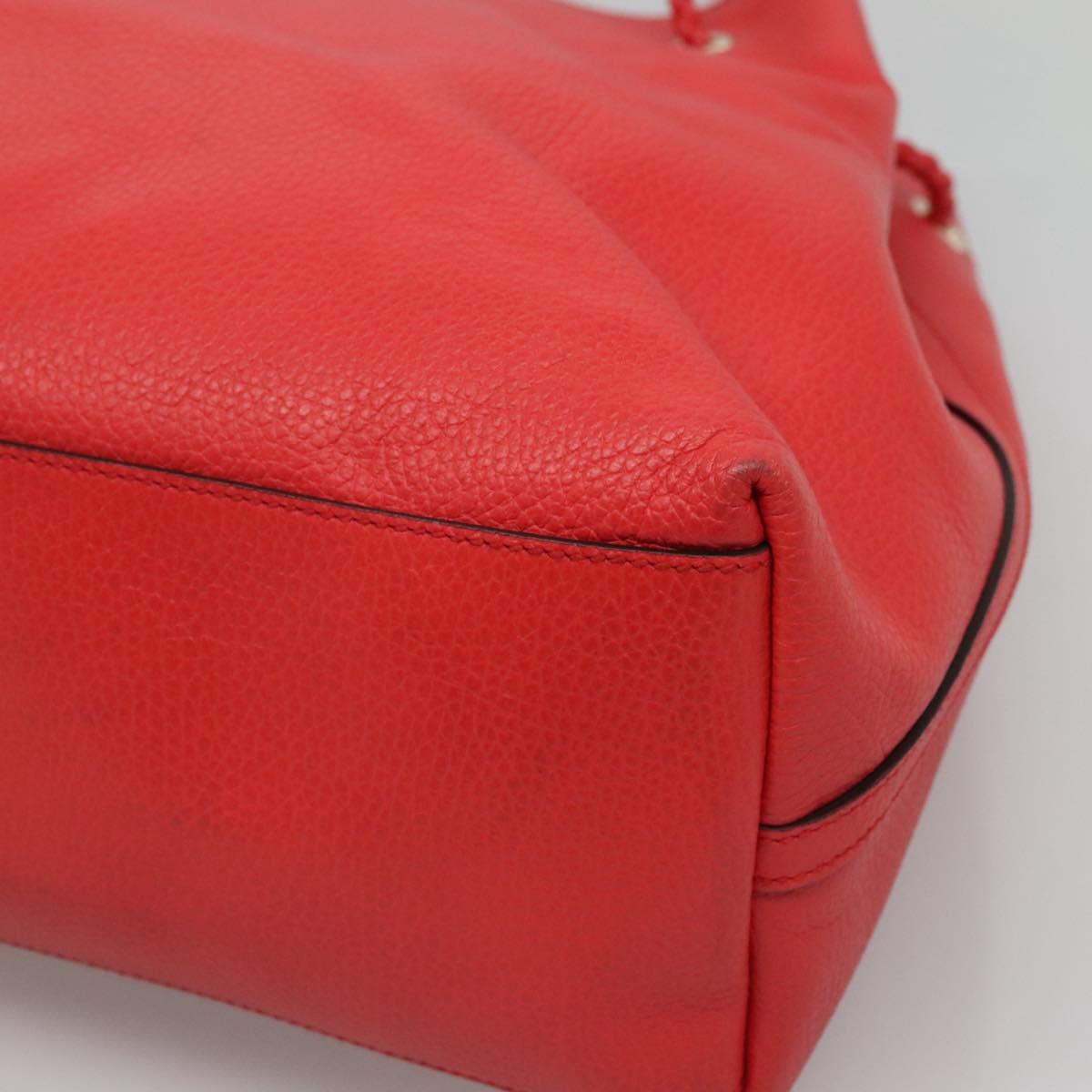 GUCCI Tote Bag Leather Outlet Red Gold 380118 Auth bs26981