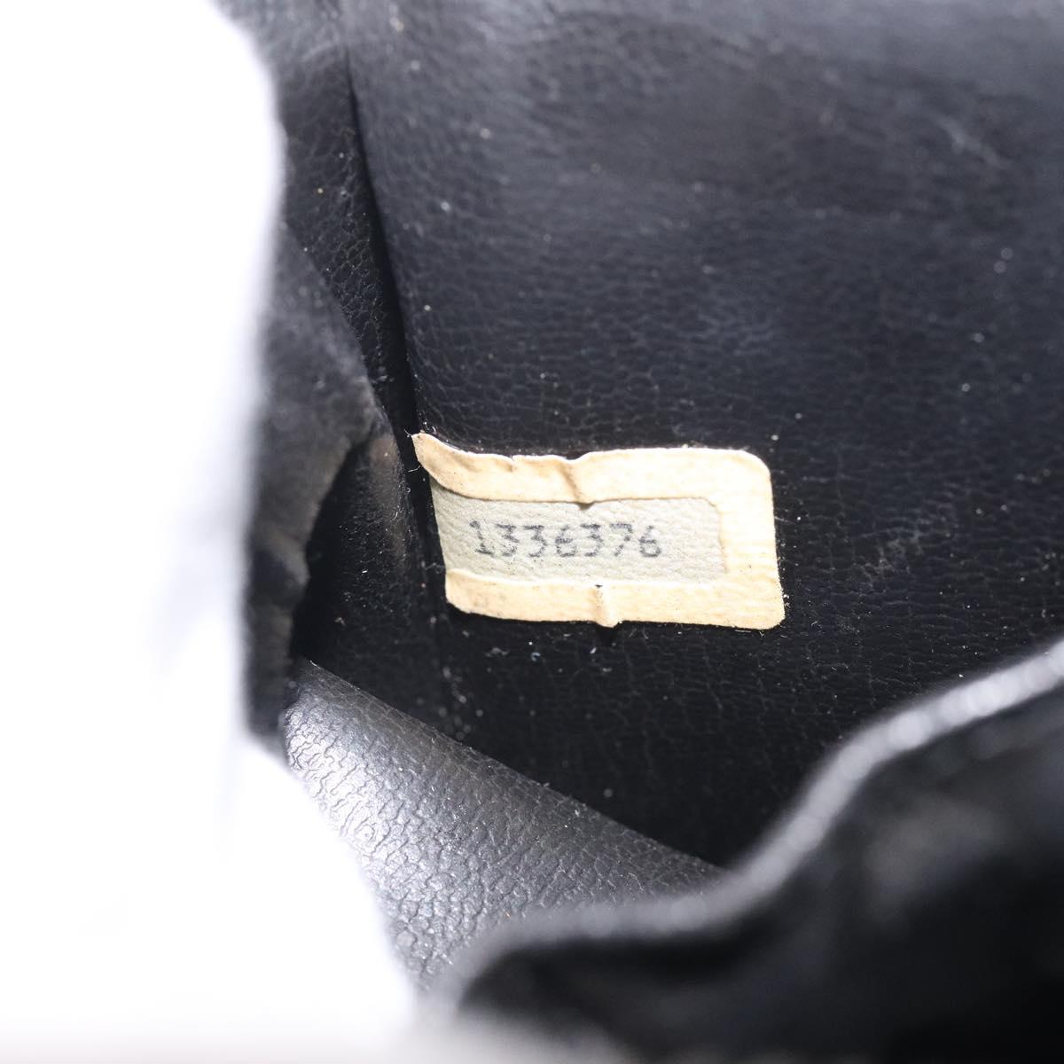 CHANEL Vanity Pouch Lamb Skin Black Gold CC Auth bs26985