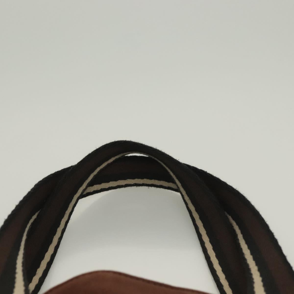 HERMES Trocha Horizontal Zonal MM Hand Bag Canvas Brown Black Auth bs26991