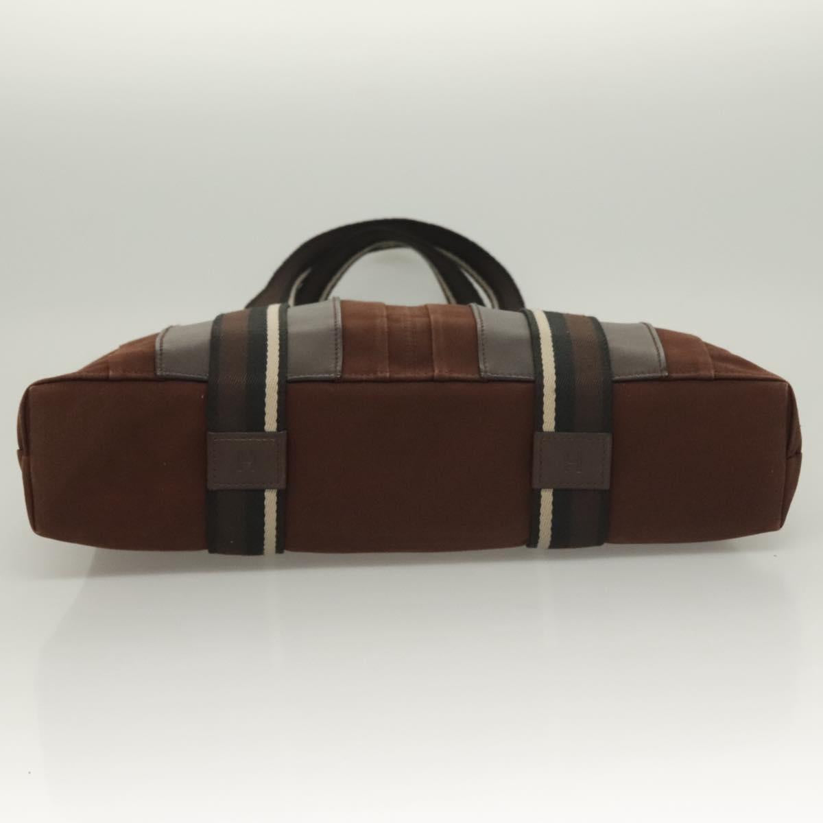 HERMES Trocha Horizontal Zonal MM Hand Bag Canvas Brown Black Auth bs26991
