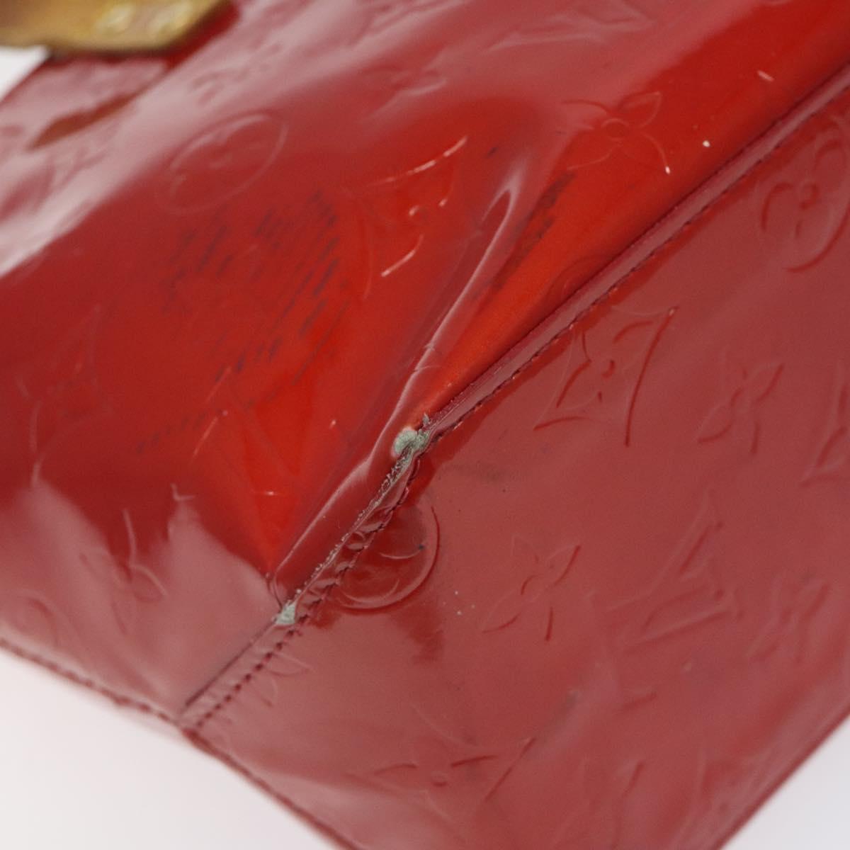 LOUIS VUITTON Monogram Vernis Reade PM Hand Bag Red Rouge M91088 LV Auth bs26993