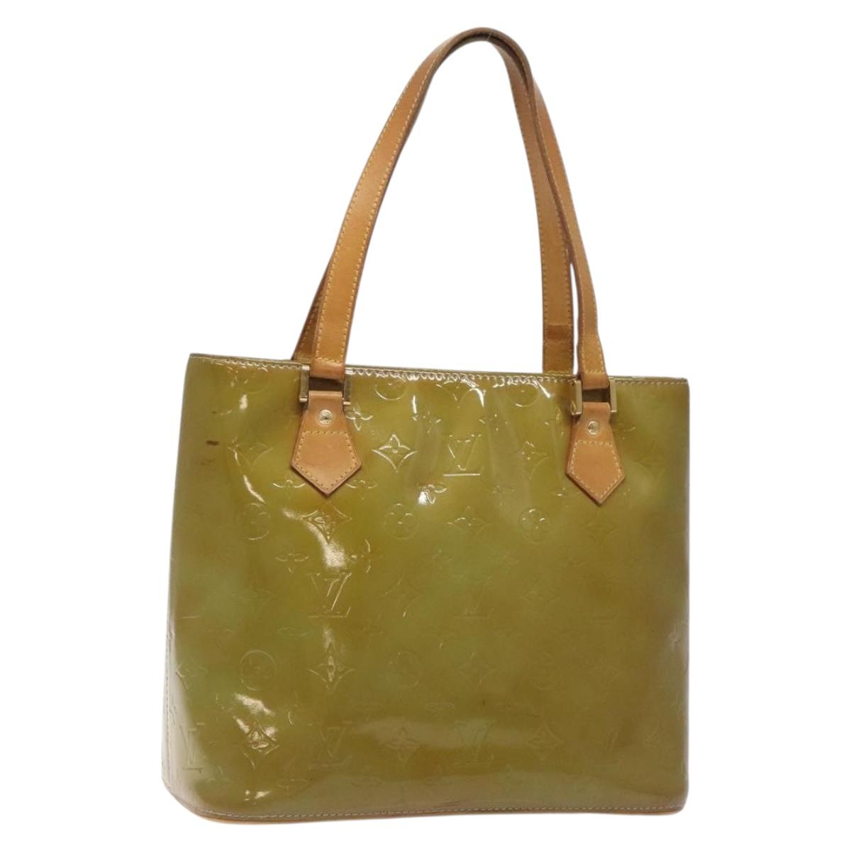 LOUIS VUITTON Monogram Vernis Houston Hand Bag Baby Blue M91005 LV Auth bs26994