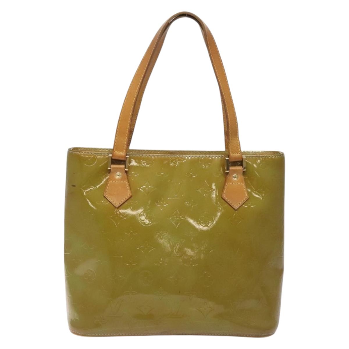 LOUIS VUITTON Monogram Vernis Houston Hand Bag Baby Blue M91005 LV Auth bs26994