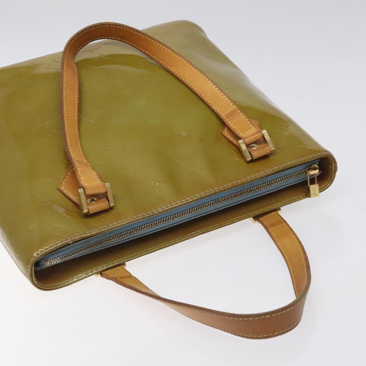 LOUIS VUITTON Monogram Vernis Houston Hand Bag Baby Blue M91005 LV Auth bs26994