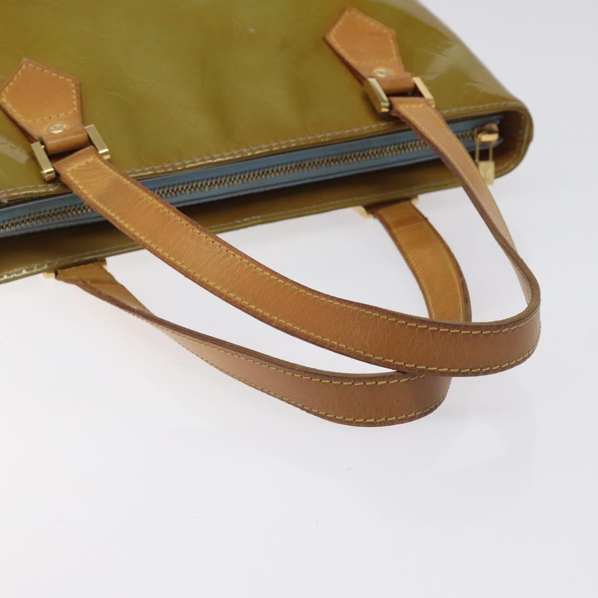 LOUIS VUITTON Monogram Vernis Houston Hand Bag Baby Blue M91005 LV Auth bs26994