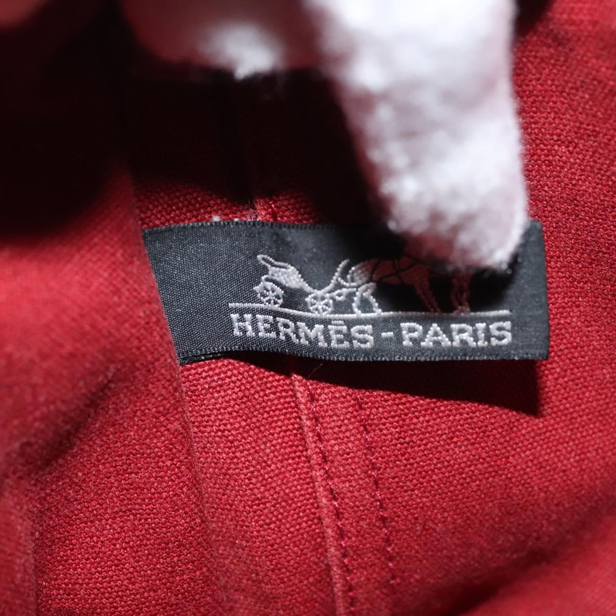 HERMES Fourre Tout PM Hand Bag Canvas Red Navy Auth bs27030