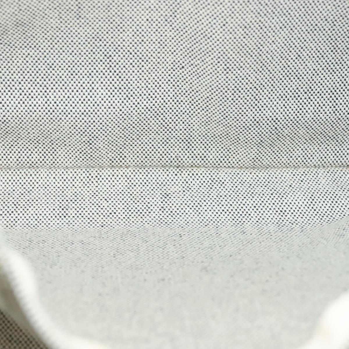 HERMES New Fourre Tout MM Hand Bag Canvas Gray Silver Auth bs27031