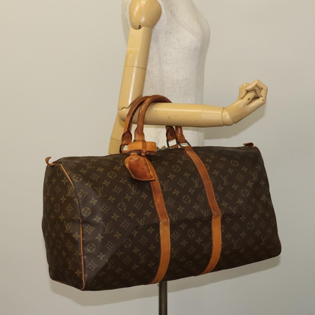 LOUIS VUITTON Monogram Keepall 50 Boston Bag M41426 LV Auth bs27044
