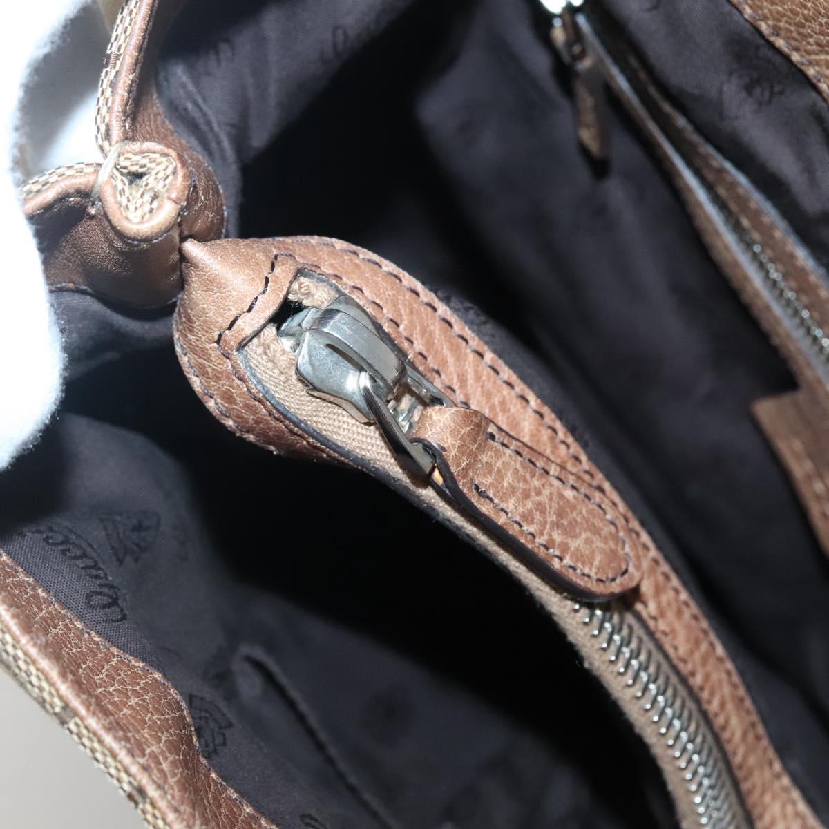 GUCCI GG Canvas Bamboo Tote Bag Beige Silver 232947 Auth bs27063