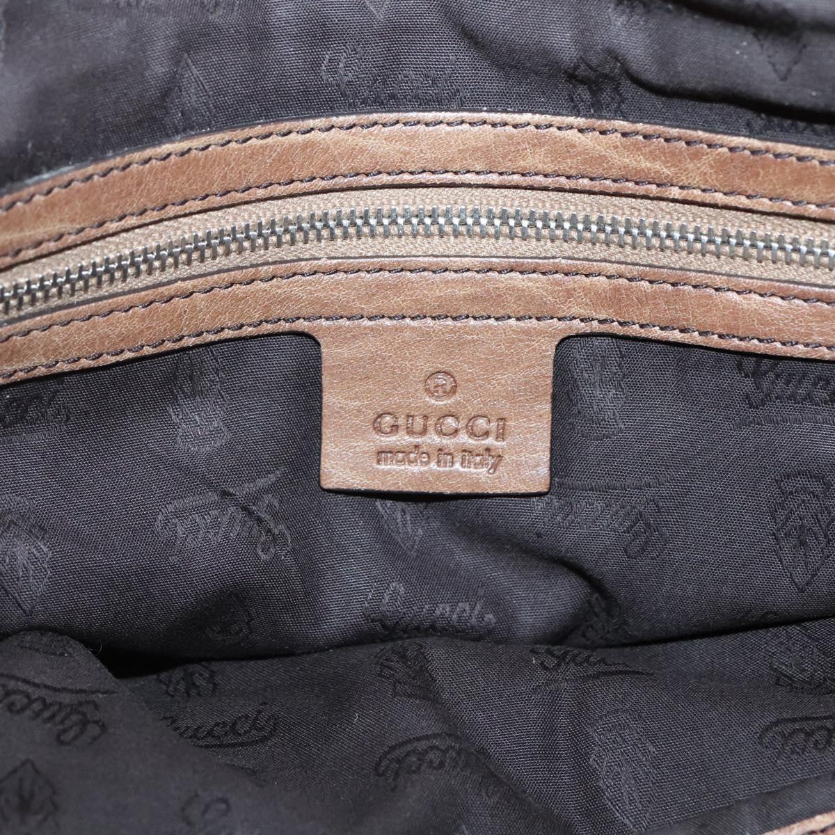 GUCCI GG Canvas Bamboo Tote Bag Beige Silver 232947 Auth bs27063