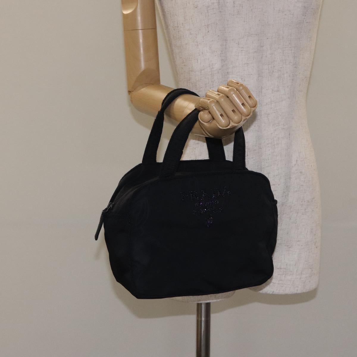 PRADA Hand Bag Nylon Black Auth bs27069