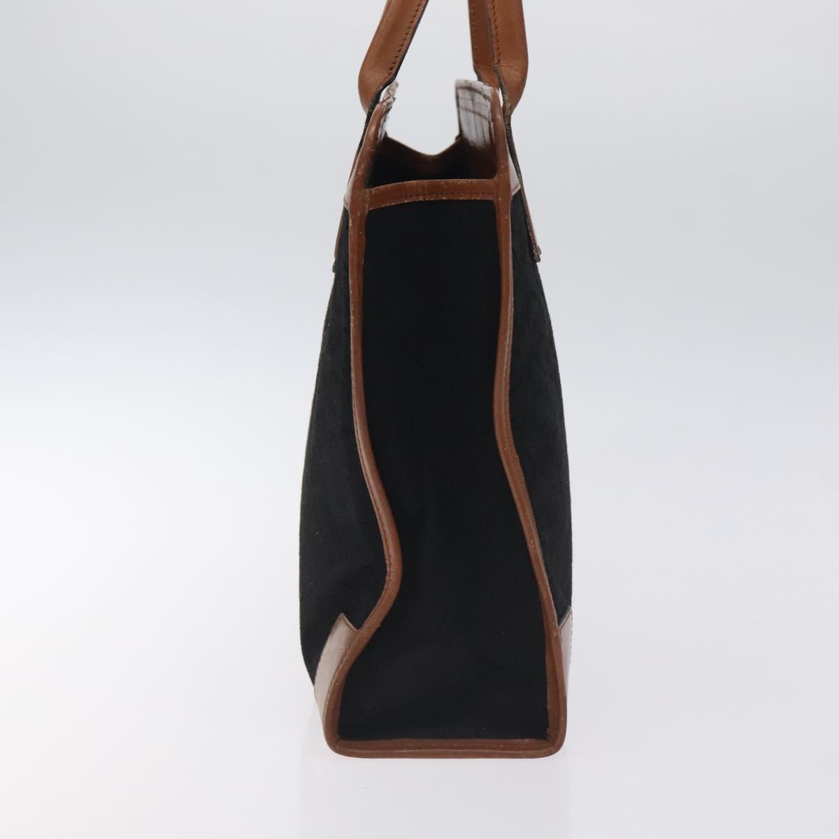 CELINE C Sulky Hand Bag Canvas Black Brown Auth bs27081