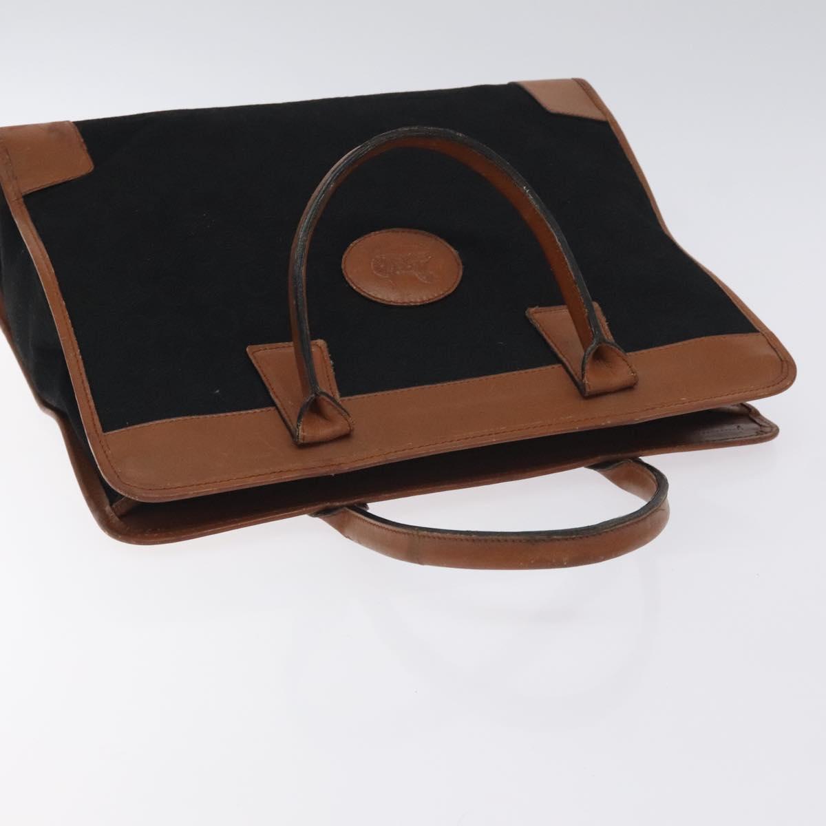 CELINE C Sulky Hand Bag Canvas Black Brown Auth bs27081