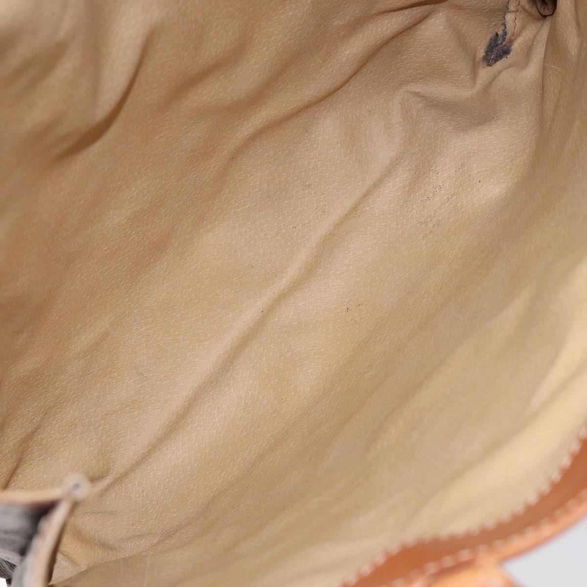 CELINE Macadam Canvas Tote Bag PVC Leather Brown Gold Auth bs27082