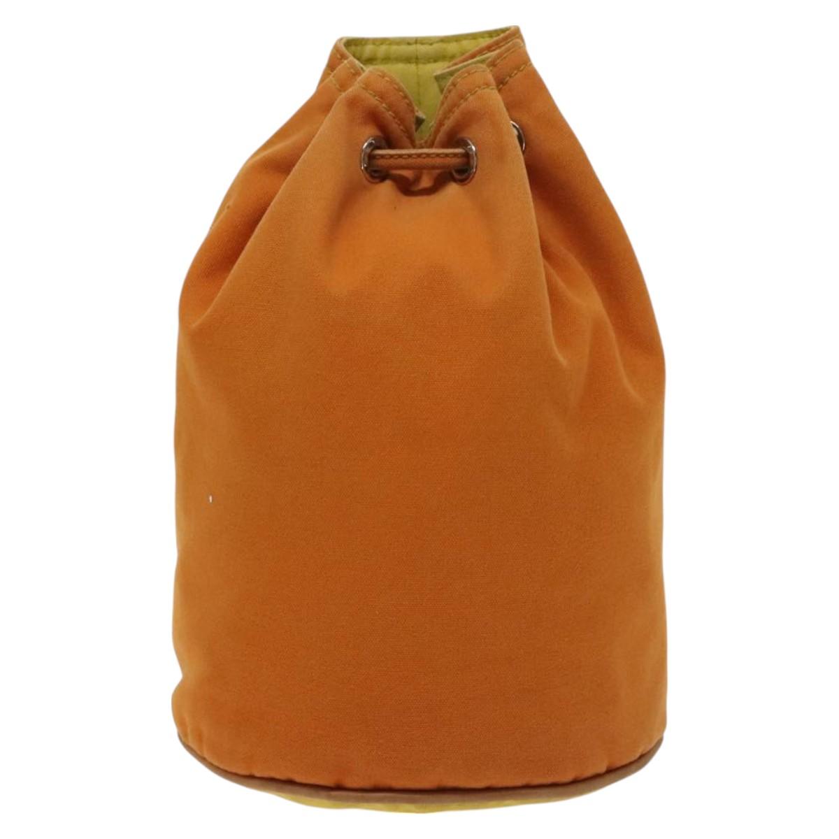 HERMES POSITION MIMILL Backpack Canvas Orange Silver Auth bs27100