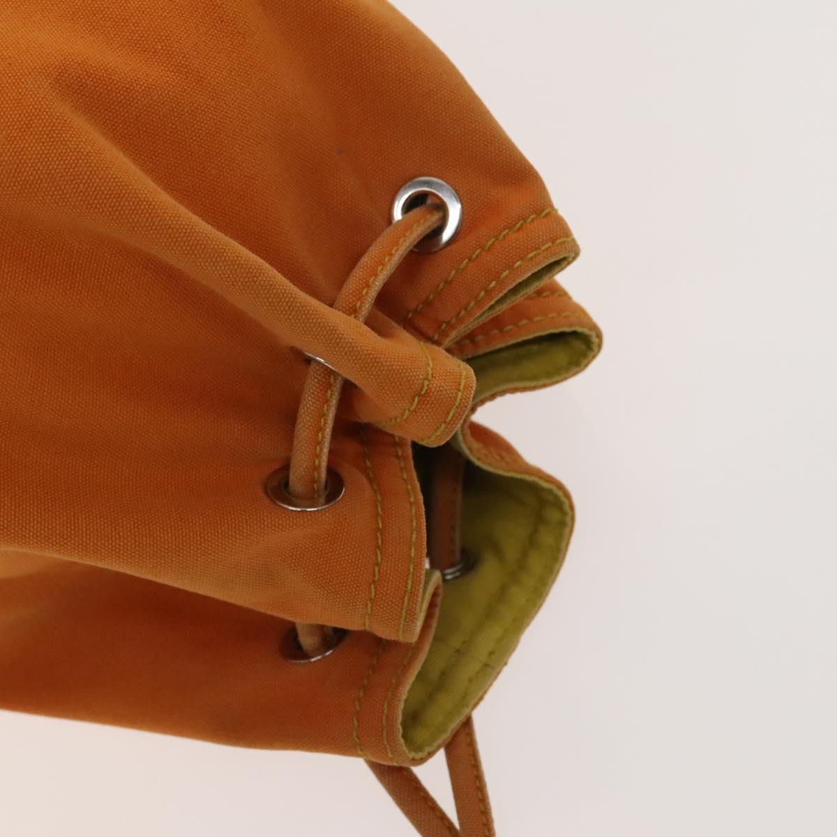 HERMES POSITION MIMILL Backpack Canvas Orange Silver Auth bs27100