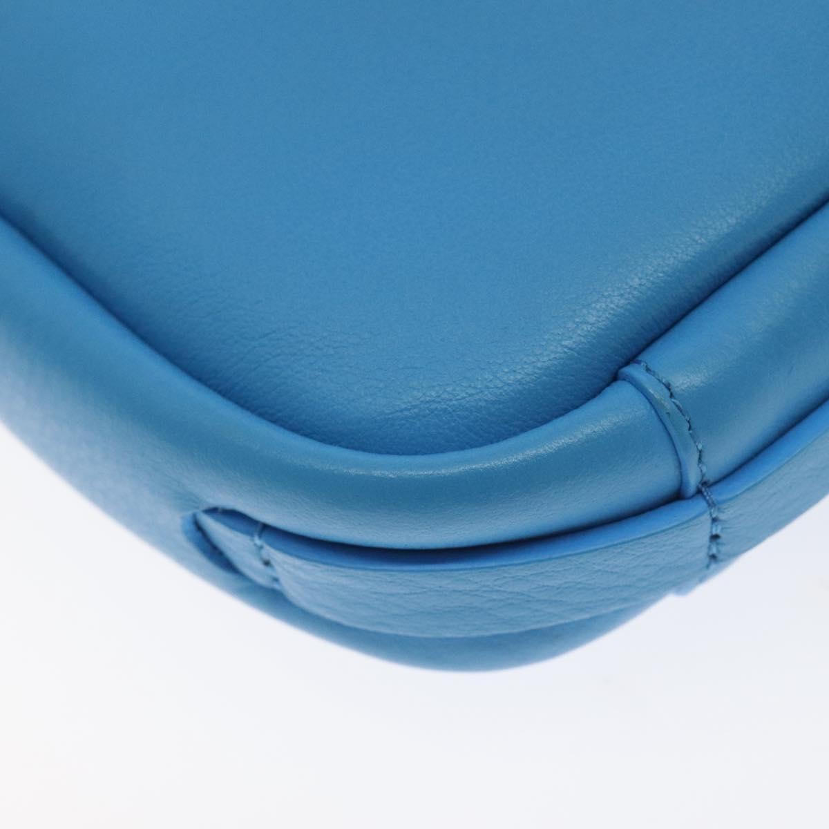 BALENCIAGA Camera Bag Every Day Bag Leather Blue Silver 489809 Auth bs27101