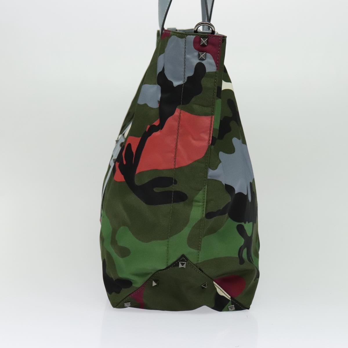 VALENTINO Camouflage Tote Bag Nylon Green Auth bs27104