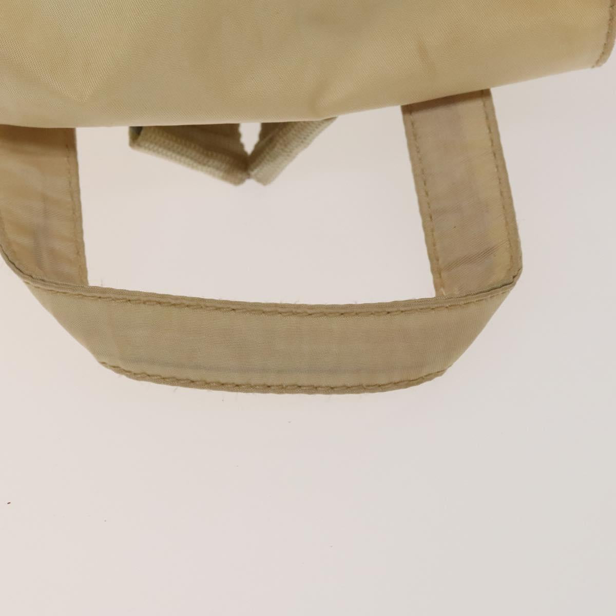 PRADA Backpack Nylon Beige Silver Auth bs27129