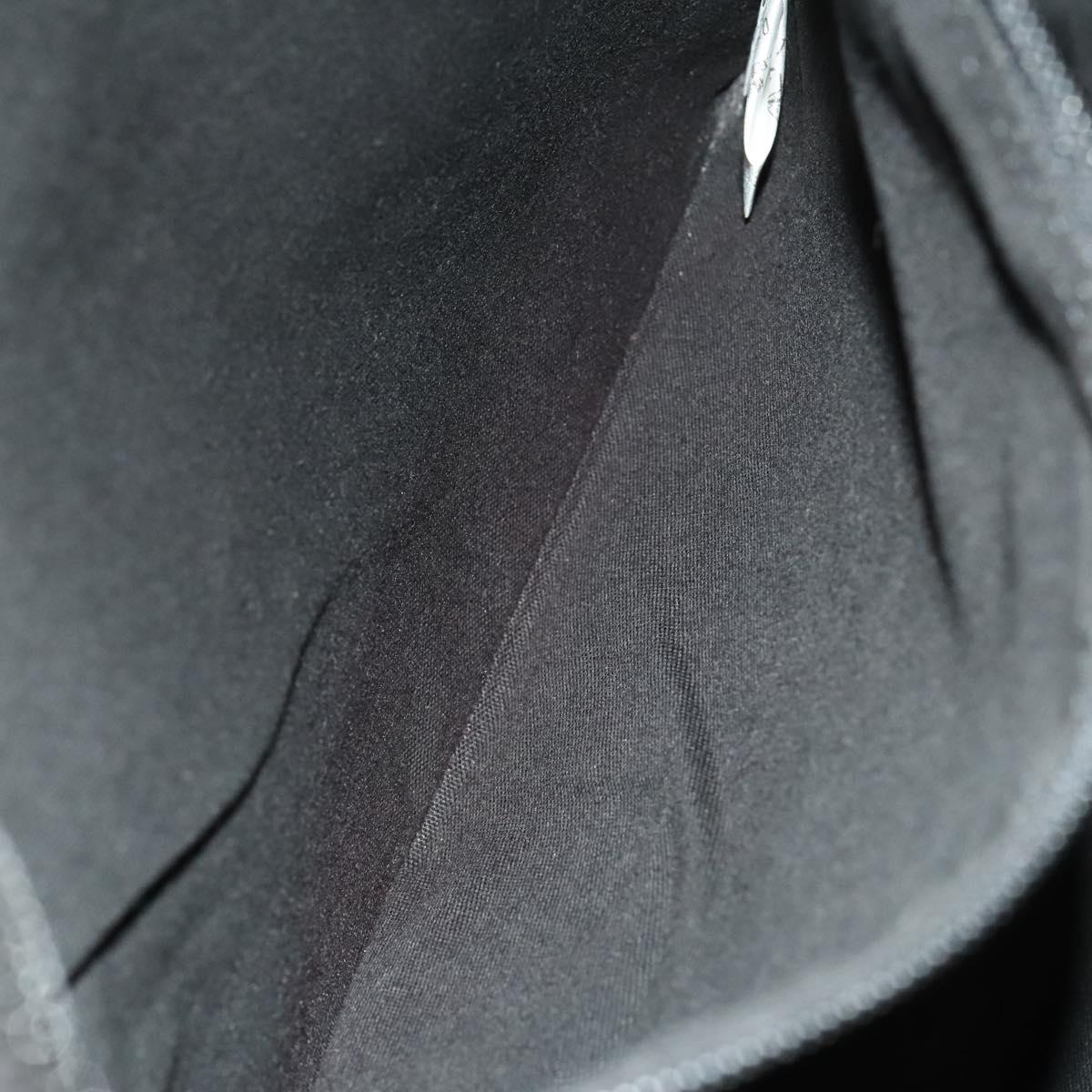 BURBERRY Black Label Business Bag Canvas Leather Black Silver Auth bs27132