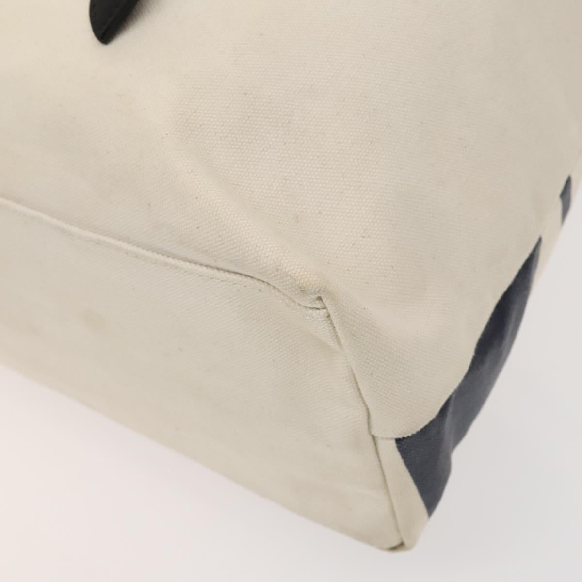 BURBERRY Black Label Shoulder Bag Canvas White Silver Auth bs27141