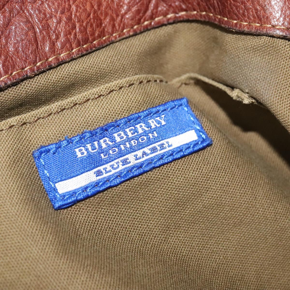 BURBERRY Blue Label Tote Bag Denim Blue Gold Auth bs27143