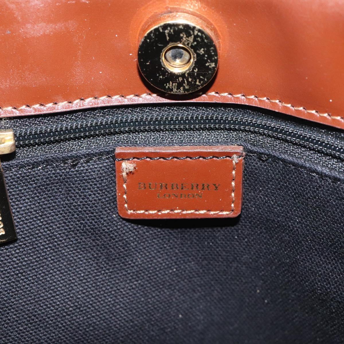 BURBERRY Nova Check Tote Bag PVC Beige Gold Auth bs27157