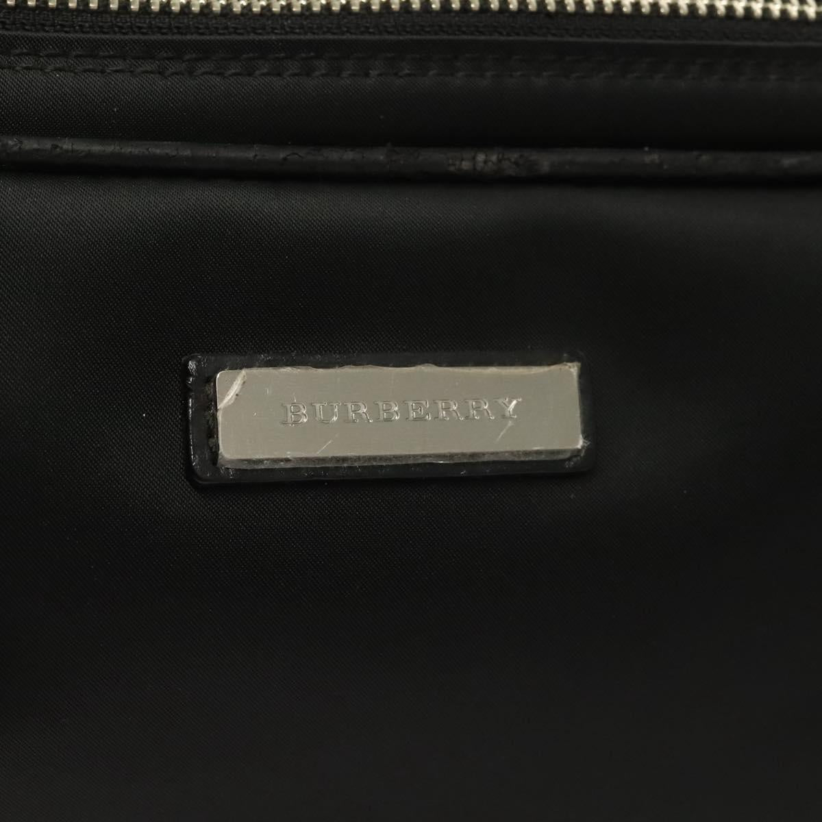 BURBERRY Clutch Bag Nylon Black Silver Auth bs27160