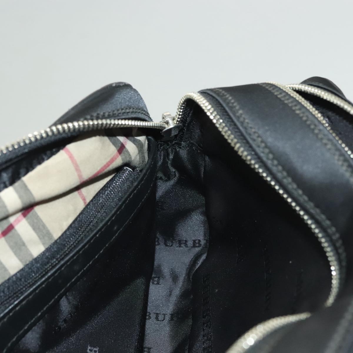 BURBERRY Clutch Bag Nylon Black Silver Auth bs27160